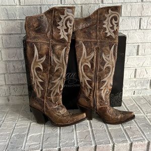Dan Post Jilted over the knee western boots. Size 9